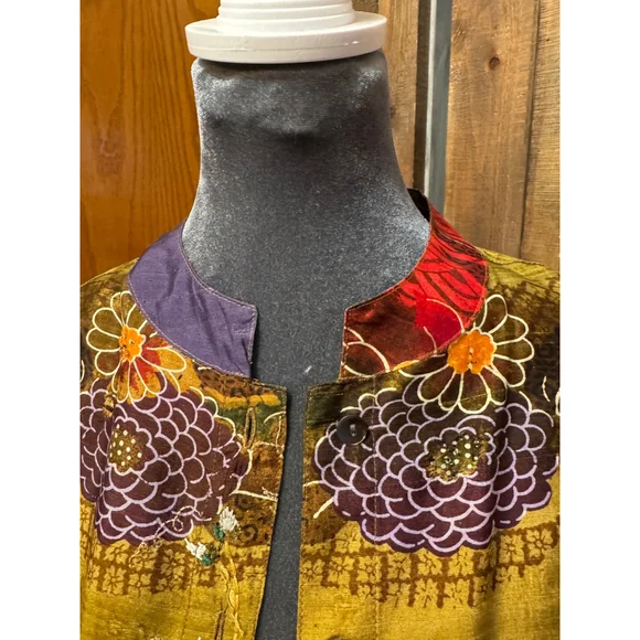 Vintage Chicos size 3 (16) silk top with embroidery NWOT - Picture 7 of 12